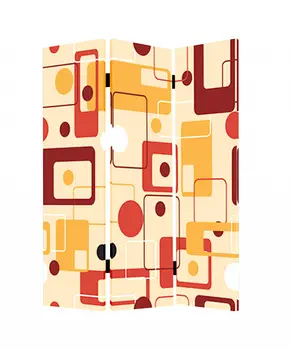 48 X 72 Multi Color Wood Canvas Deep Saffron  Screen