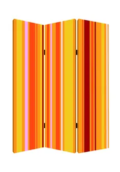 48 X 72 Multi Color Wood Canvas Deep Saffron  Screen