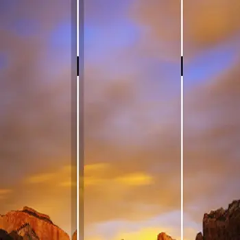 48 X 72 Multi Color Wood Canvas Desert  Screen