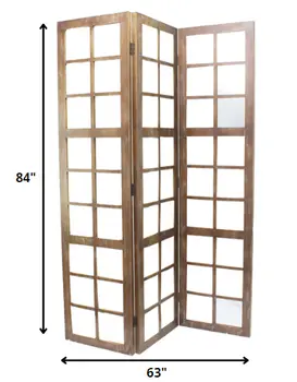 63 X 84 Brown Wood Mirror  Screen