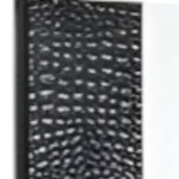 41" Black Faux Shagreen Partially Framed Accent Mirror