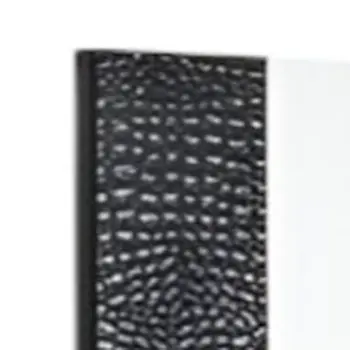 41" Black Faux Shagreen Partially Framed Accent Mirror