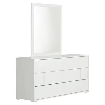 41" White Mounted Dresser Mirror