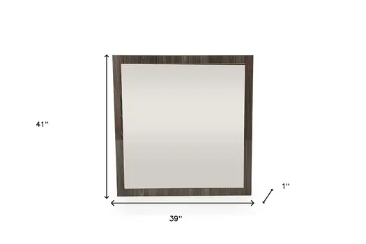 41" Gray Square Framed Mounted Accent Mirror
