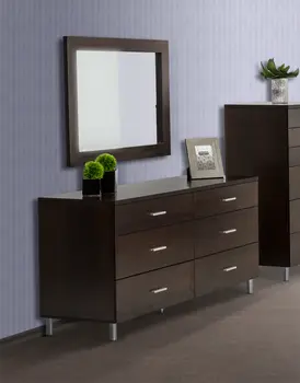 39" Ebony Square Wood Framed Dresser Mirror
