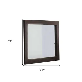 39" Ebony Square Wood Framed Dresser Mirror