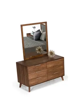 40" Brown Wood Framed Mounted Dresser Mirror