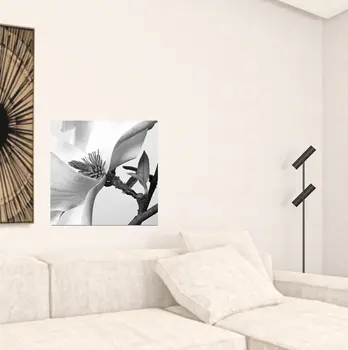 Set of Two White Canvas Square Framed Art