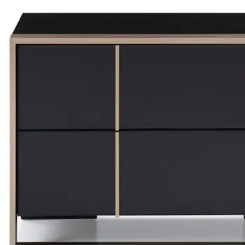 20" Black Wood Two Drawer Nightstand