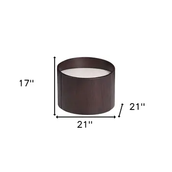 17" Dark Brown Solid Wood Round End Table