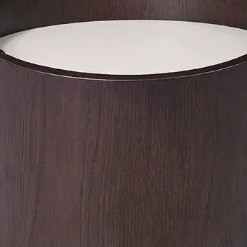 17" Dark Brown Solid Wood Round End Table