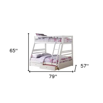White Full Transitional Bunk Bed