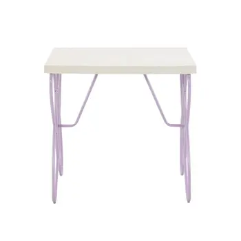 22" Lilac Steel and Wood Nightstand