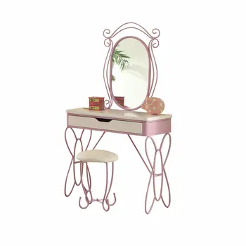Lilac And White Butterfly Design Desk Vanity Dressing Table
