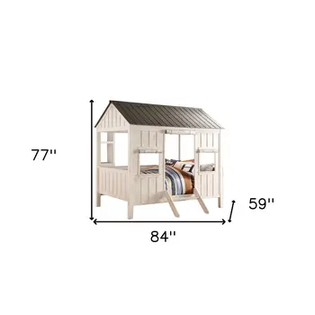 White Solid Wood Full Bed Frame