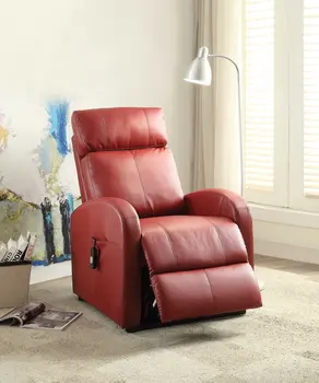 Faux Leather Power Motion Lift Recliner In Red