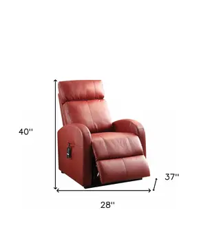 Faux Leather Power Motion Lift Recliner In Red