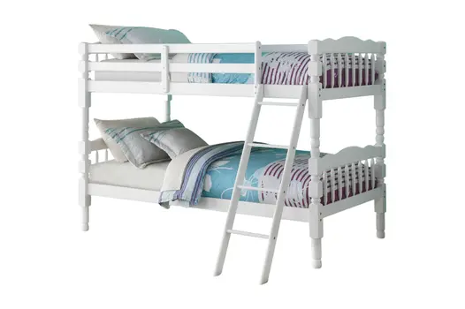 White Twin Over Twin Bunk Bed