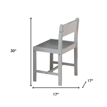 White Wood Dining Side Chair