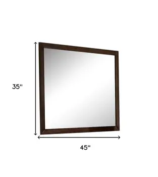 Espresso Wooden Rectangular Vanity Mirror