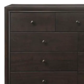 57" Espresso Solid and Manufactured Wood Nine Drawer Double Dresser