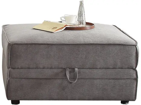 30" Gray Velvet Storage