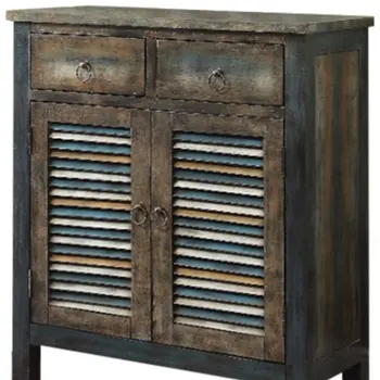 32" Saddle Brown Solid Wood Console Table