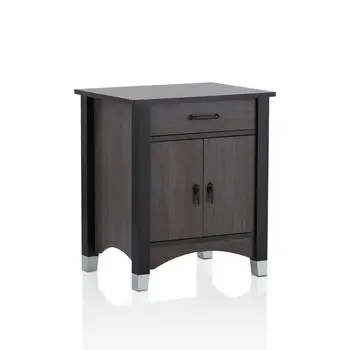 Gray Oak Wood Finish Rectangular Night Stand