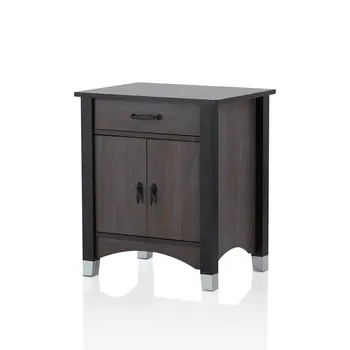 Gray Oak Wood Finish Rectangular Night Stand