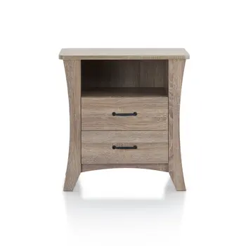 24" Brown Two Drawers Nightstand