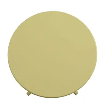 22" Light Yellow Wood Round Pedestal End Table
