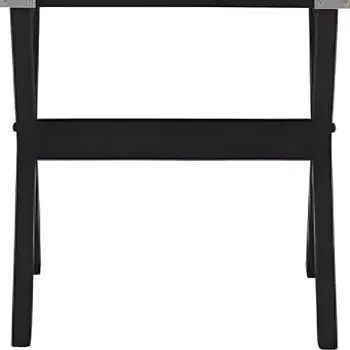 24" Black Wood Cross Legs End Table With Drawer