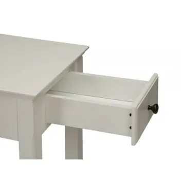 23" White Solid and Manufactured Wood End Table With Drawer And Shelf