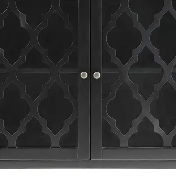 34" Black Sideboard with Two Glass Doors