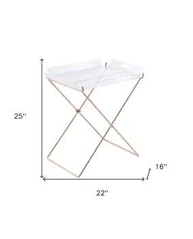 Modern Clear Acrylic Copper Tray Table