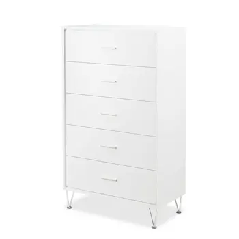 32" White Five Drawer Standard Chest