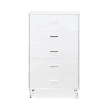 32" White Five Drawer Standard Chest