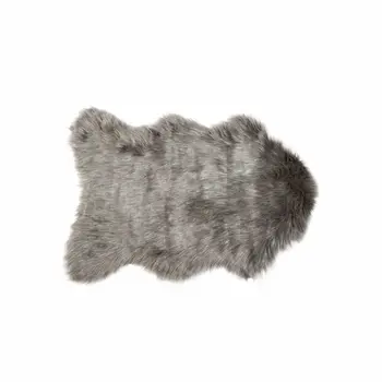 2' X 3' Gray Faux Sheepskin Animal Print Shag Sheepskin Area Rug