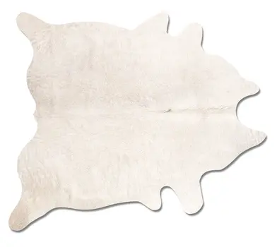 6' X 7' Off White Cowhide Cowhide Print Handmade Area Rug