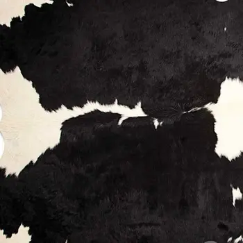 6' X 7' Black And White Cowhide Animal Print Area Rug