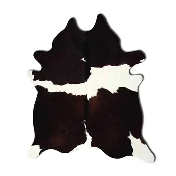 6' X 7' Brown And White Cowhide Cowhide Print Area Rug