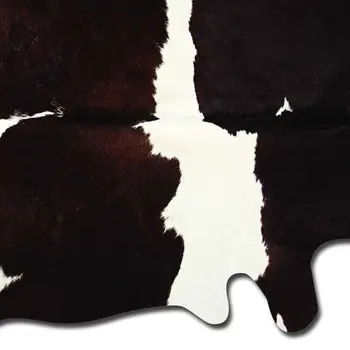 6' X 7' Brown And White Cowhide Cowhide Print Area Rug