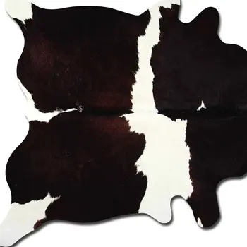 6' X 7' Brown And White Cowhide Cowhide Print Area Rug