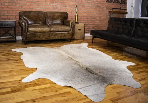 6' X 7' Natural Cowhide Cowhide Print Area Rug
