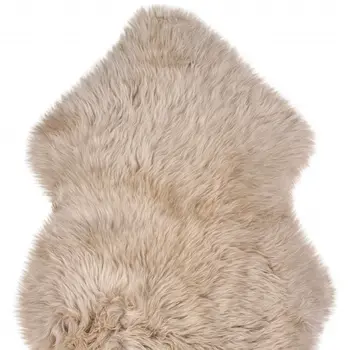 2' X 3' Taupe Genuine Sheepskin Animal Print Shag Area Rug
