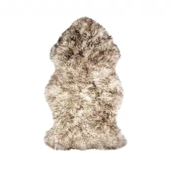 2' X 3' Brown And White Genuine Sheepskin Ombre Area Rug