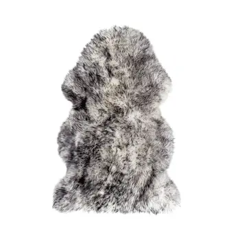 2' X 3' Gray Genuine Sheepskin Animal Print Shag Area Rug