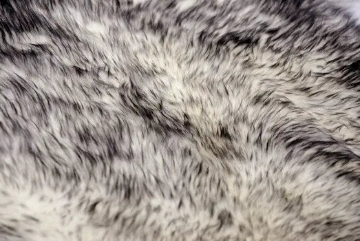 2' X 3' Gray Genuine Sheepskin Animal Print Shag Area Rug