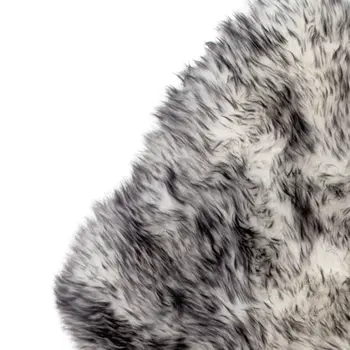 2' X 3' Gray Genuine Sheepskin Animal Print Shag Area Rug