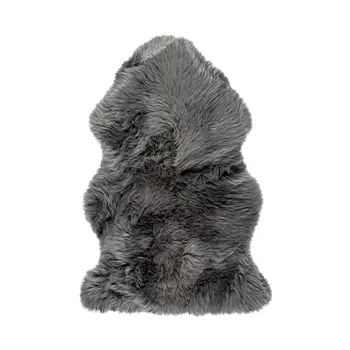 2' X 3' Gray Genuine Sheepskin Animal Print Shag Area Rug